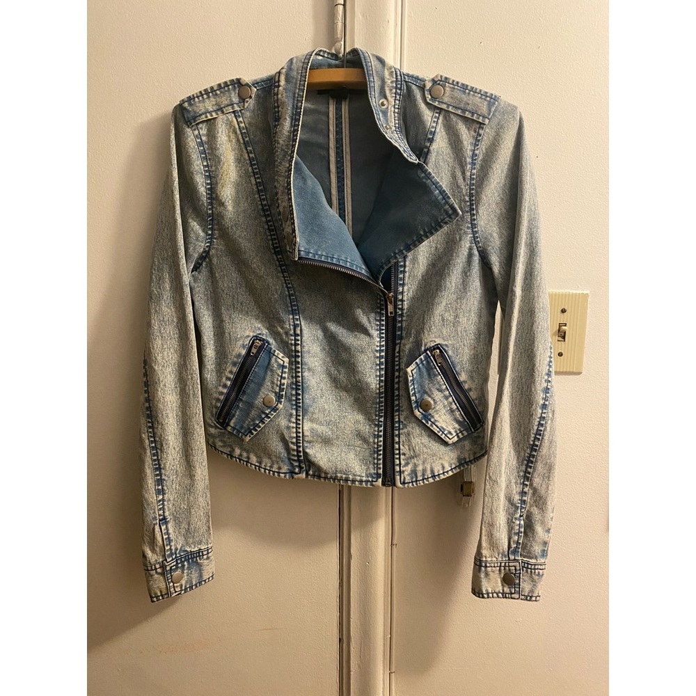 Light Denim Moto Jacket